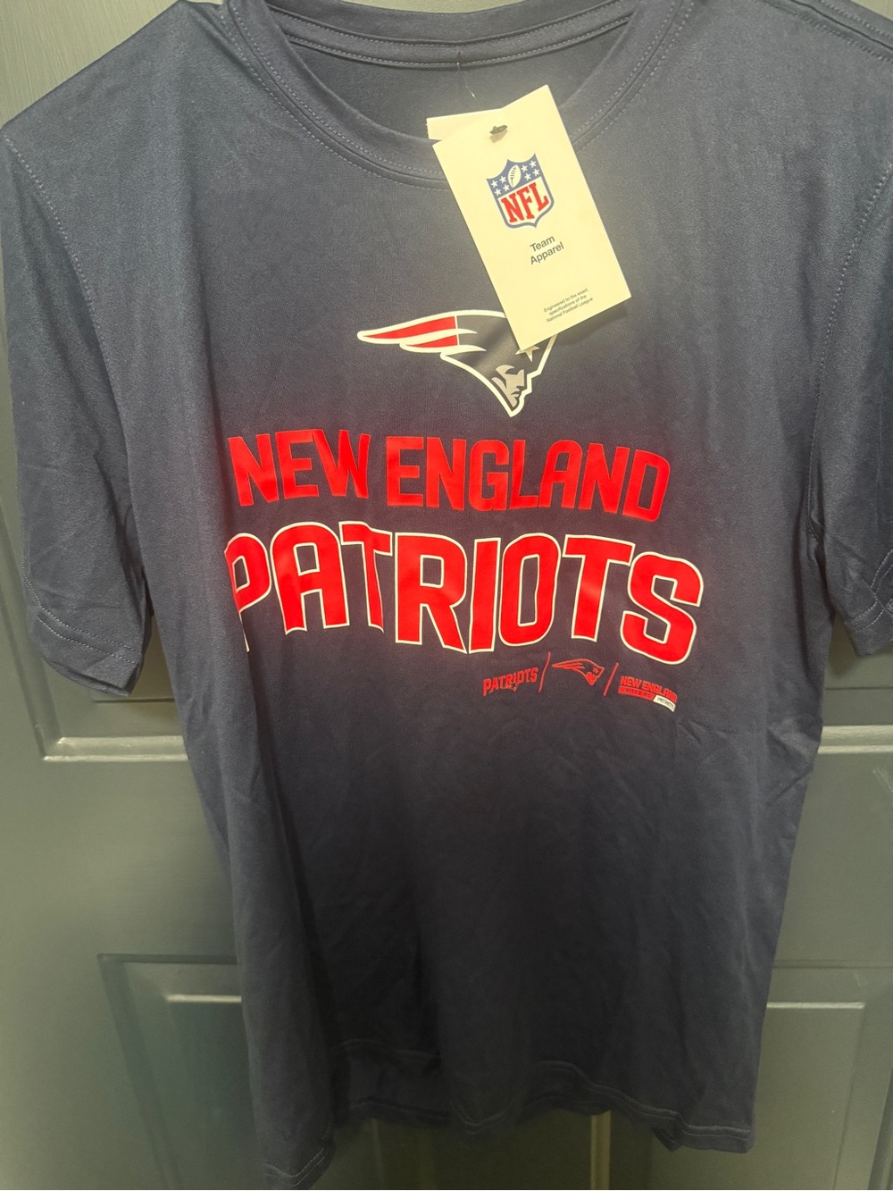 Nike Men's Navy T-Shirt with Red & White Accent
